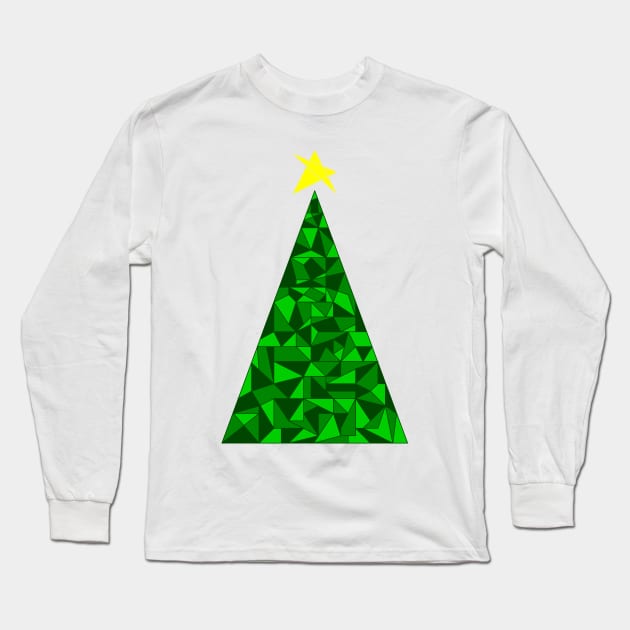 Christmas Design - Tree and Star Long Sleeve T-Shirt by DavidASmith